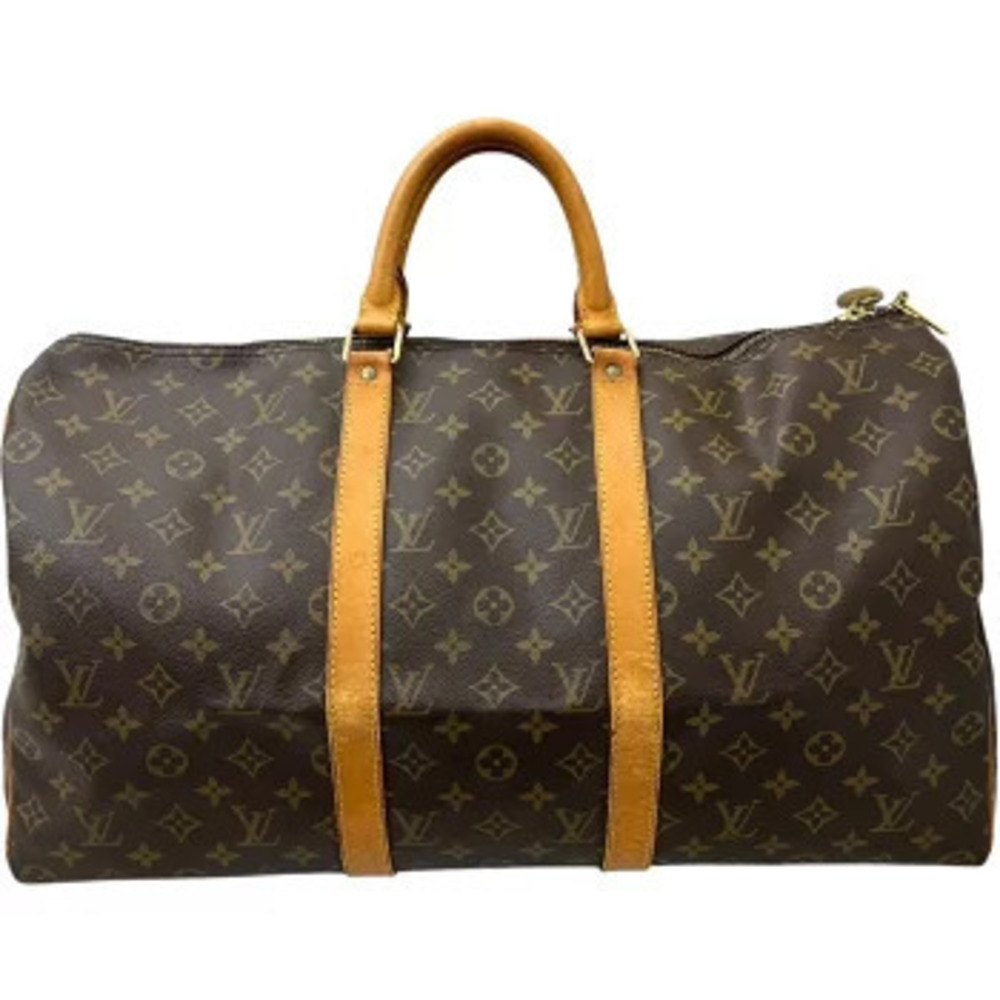 LOUIS VUITTON Monogram Keepall Boston Bag Brown Handbag Travel